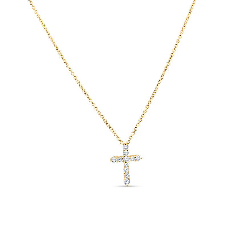 Diamonds Captivate the Eye in This Dazzling Cross Design 18K White Gold Pendant