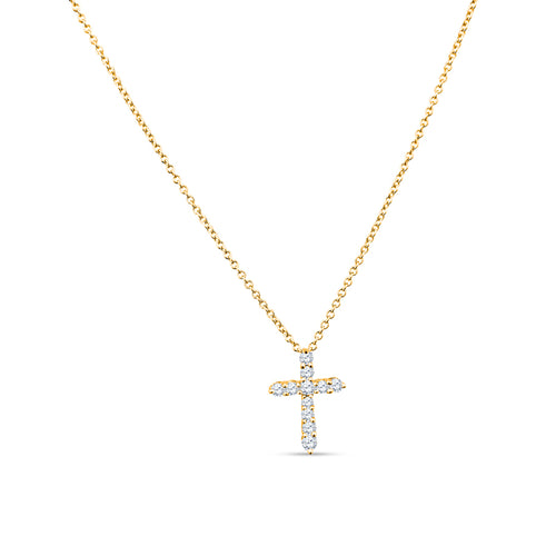 Diamonds Captivate the Eye in This Dazzling Cross Design 18K White Gold Pendant