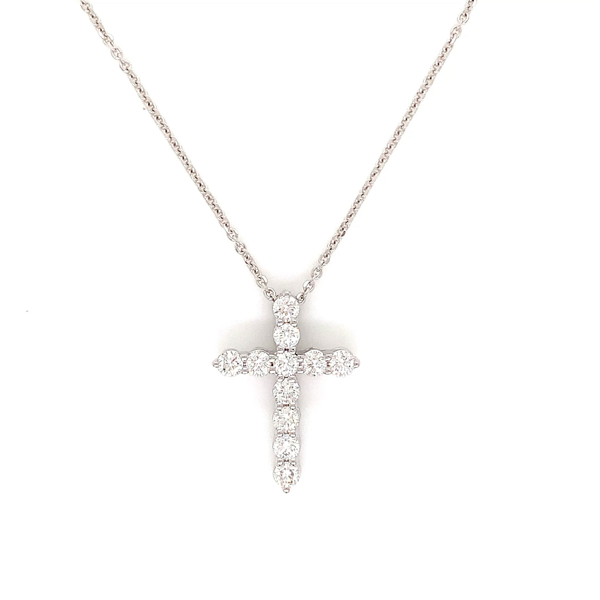 White Gold Diamond Cross Pendant | 14K Elegant Faith Jewelry