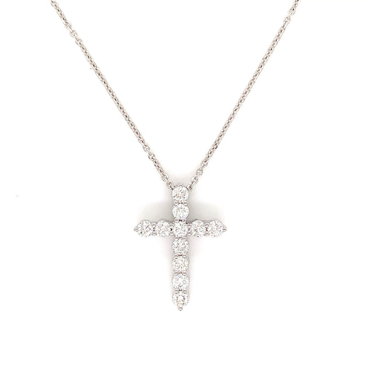 White Gold Diamond Cross Pendant | 14K Elegant Faith Jewelry