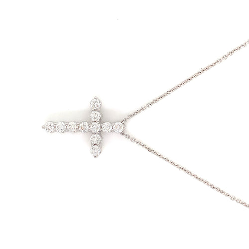 White Gold Diamond Cross Pendant | 14K Elegant Faith Jewelry