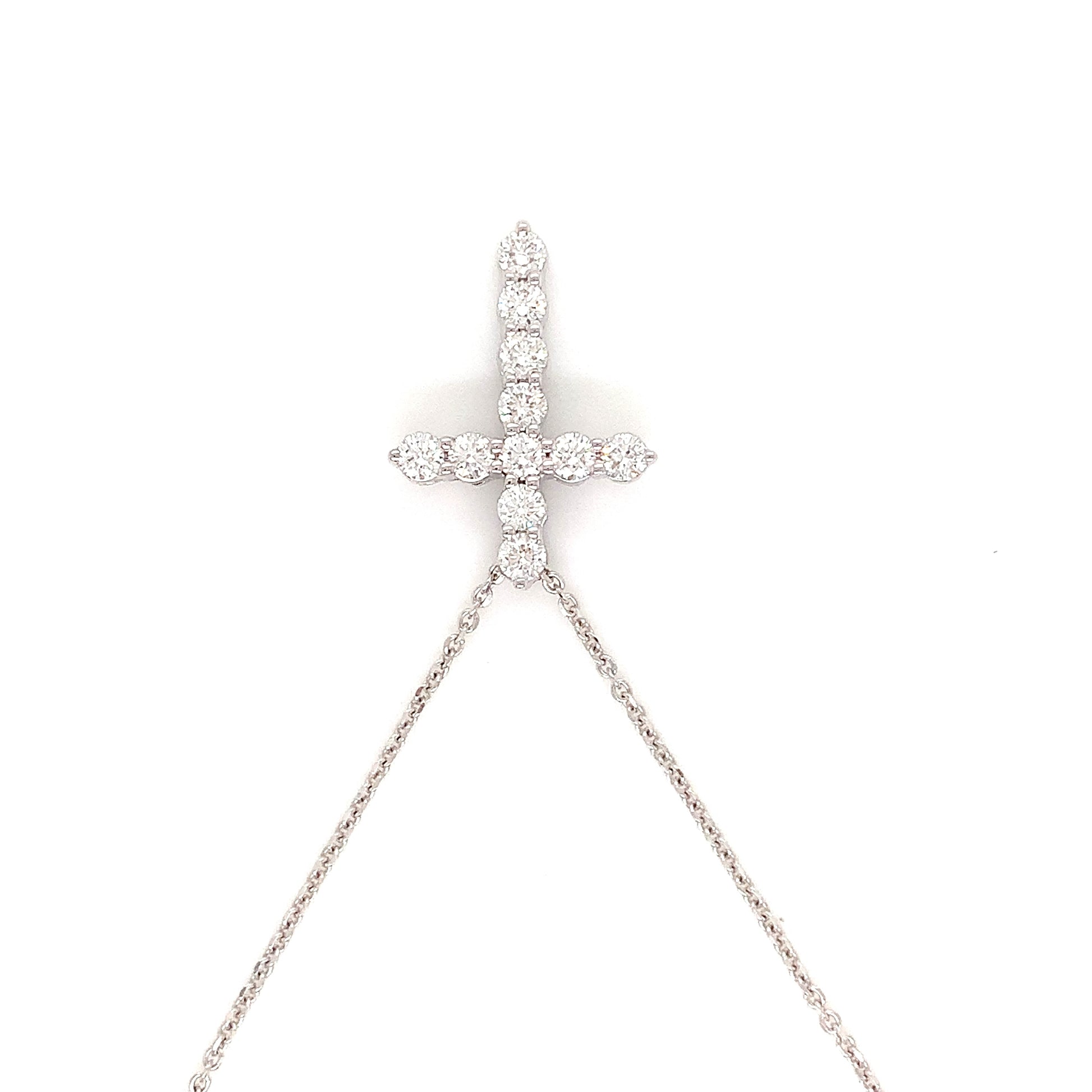 White Gold Diamond Cross Pendant | 14K Elegant Faith Jewelry