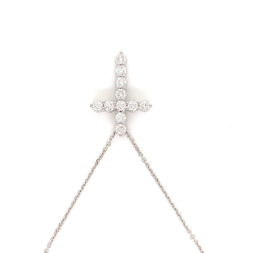 White Gold Diamond Cross Pendant | 14K Elegant Faith Jewelry
