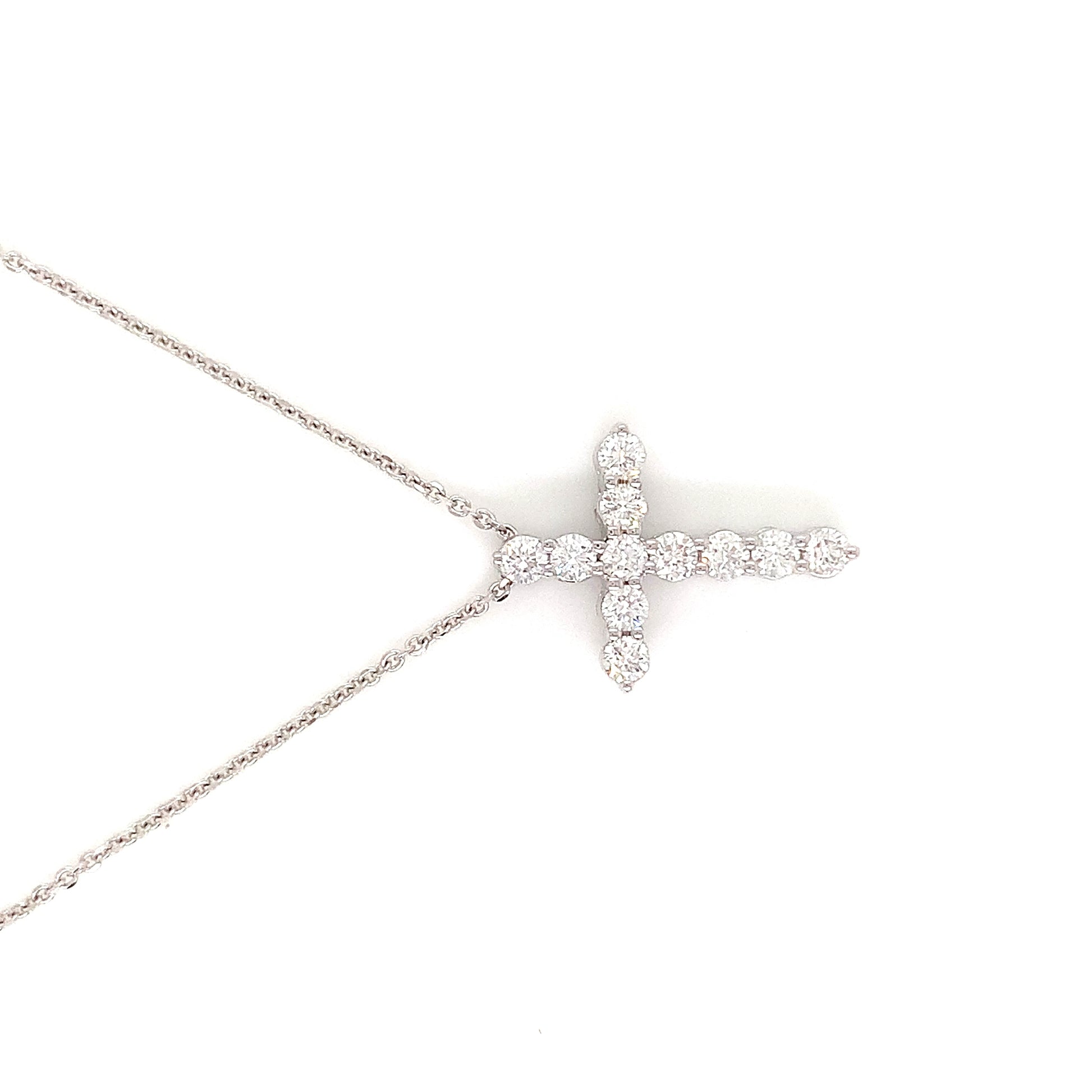White Gold Diamond Cross Pendant | 14K Elegant Faith Jewelry