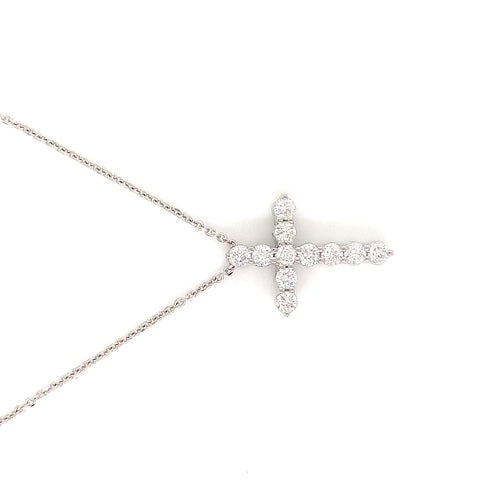White Gold Diamond Cross Pendant | 14K Elegant Faith Jewelry