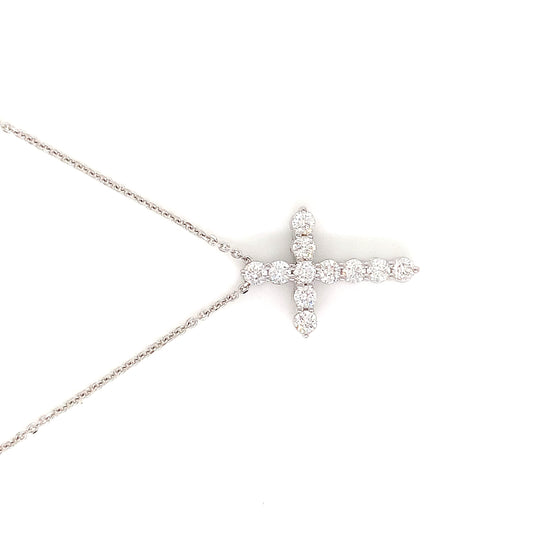 White Gold Diamond Cross Pendant | 14K Elegant Faith Jewelry