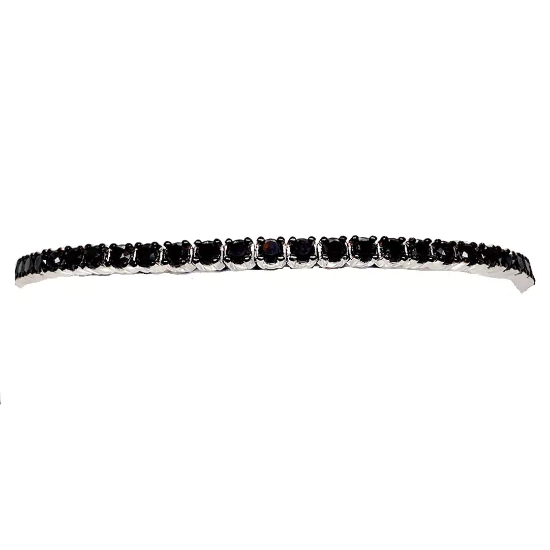 Men's 14k White Gold Black Diamond Tennis Bracelet