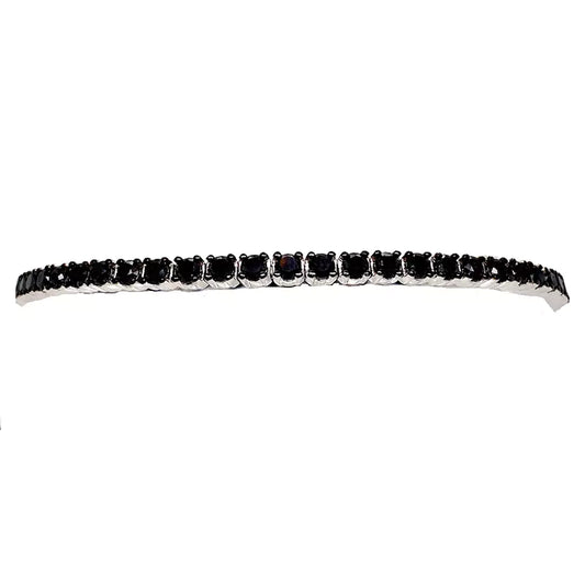 Men's 14k White Gold Black Diamond Tennis Bracelet