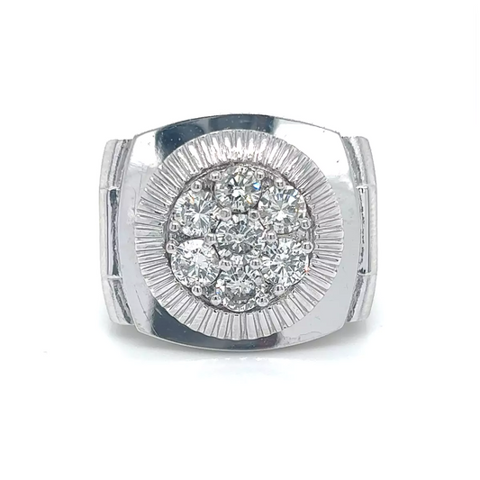 Men's Diamond Wedding Band in 14k White Gold - Timeless Elegance