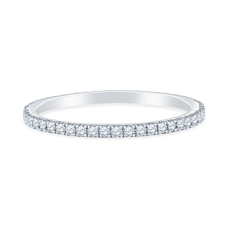 14K White Gold Four Prong Diamond Eternity Band