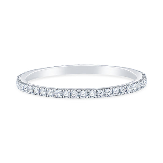 14K White Gold Four Prong Diamond Eternity Band