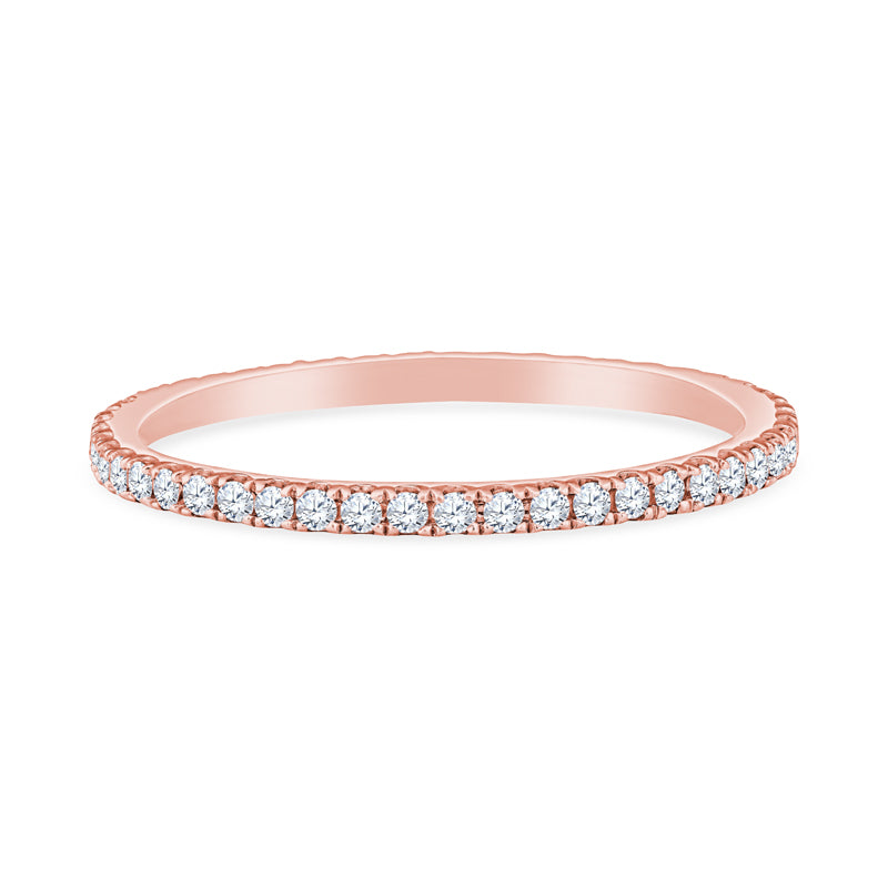 14K Rose Gold Four Prong Diamond Eternity Band