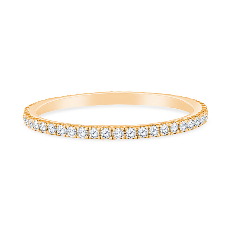 14K Yellow Gold Four Prong Diamond Stackable Eternity Band