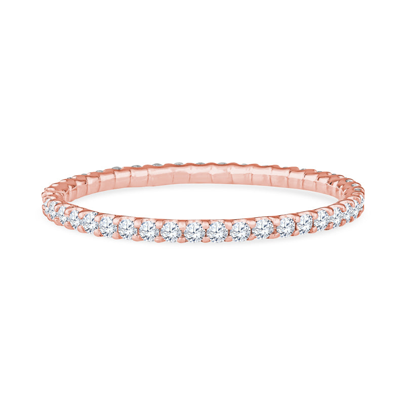 14K Rose Gold Scallop Setting Diamond Eternity Band