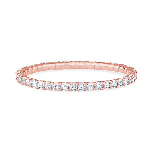 14K Rose Gold Scallop Setting Diamond Eternity Band