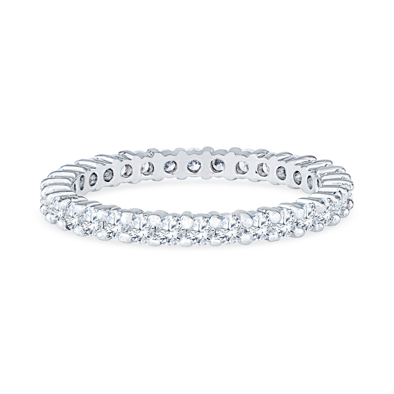 14K White Gold Round Shape Diamond Eternity Band