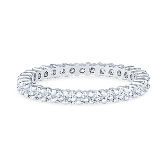 14K White Gold Round Shape Diamond Eternity Band