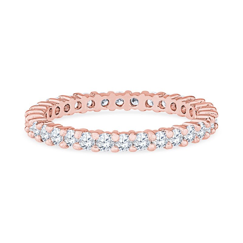 14K Rose Gold Round Shape Diamond Eternity Band