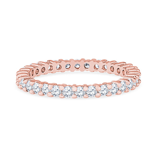 14K Rose Gold Round Shape Diamond Eternity Band