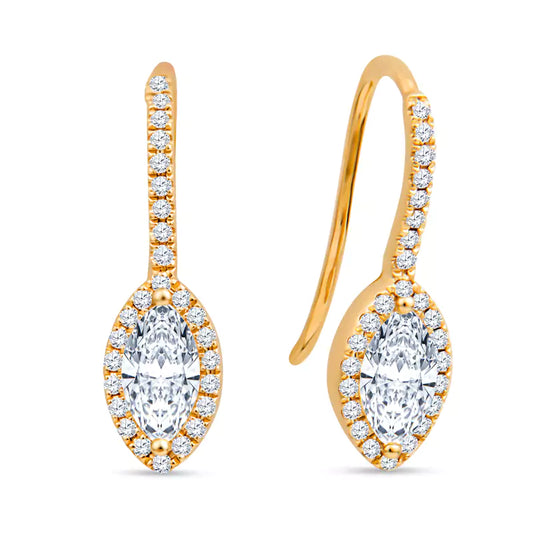Unveiled Treasure: Discover the Allure of 14K Yellow Gold Marquise Diamond Ear Spikes