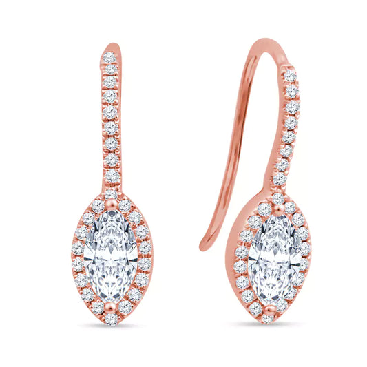Unveiled Treasure: Discover the Allure of 14K Rose Gold Marquise Diamond Ear Spikes (Copy)