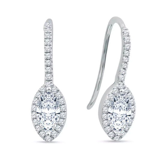 Unveiled Treasure: Discover the Allure of 14K White Gold Marquise Diamond Ear Spikes