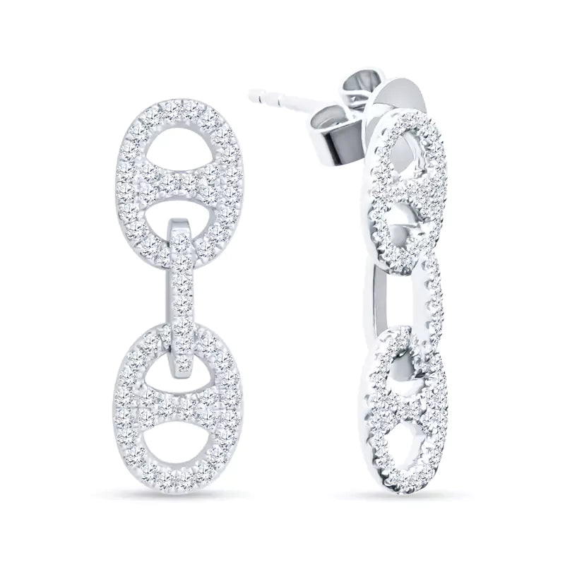 Sparkling Embrace: 0.63 CTTW Diamonds Dance Across Enchanting DANGLING Earring