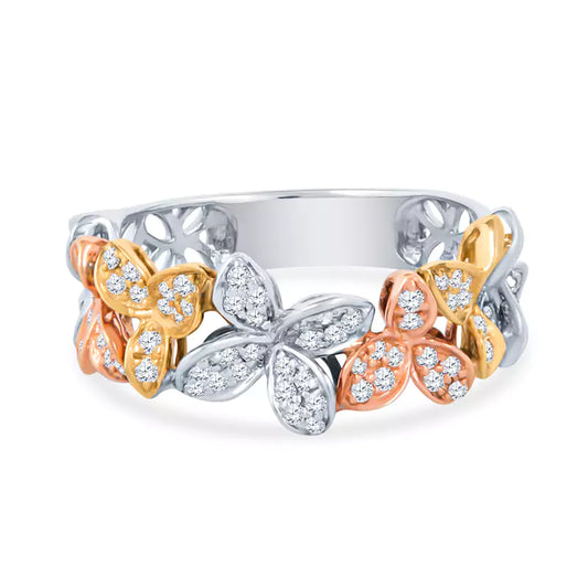 Whispers of Autumn: 0.47 CT Diamonds Capture Fall's Enchanting Hues White Gold Ring