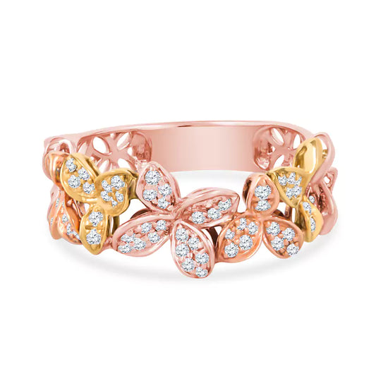 Whispers of Autumn: 0.47 CT Diamonds Capture Fall's Enchanting Hues Rose Gold Ring