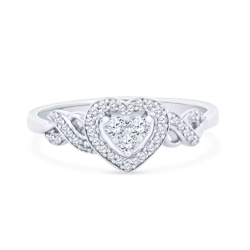 Unveiled Treasure: Modern Design Reimagines the Timeless Heart 10K White Gold Ring