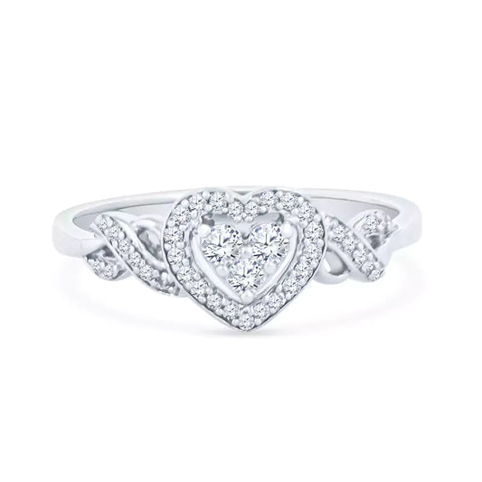 Unveiled Treasure: Modern Design Reimagines the Timeless Heart 10K White Gold Ring