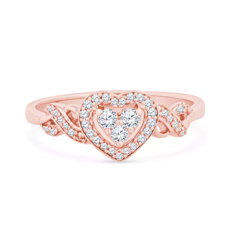 Unveiled Treasure: Modern Design Reimagines the Timeless Heart 10K Rose Gold Ring