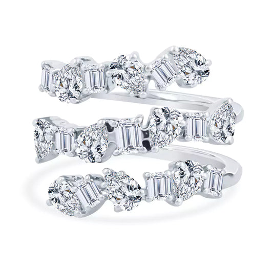 Triple Threat Brilliance: 2.41 CTW Diamonds Dance in This Spellbinding 18K White Gold Ring