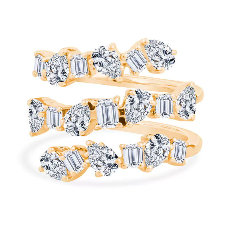 Triple Threat Brilliance: 2.41 CTW Diamonds Dance in This Spellbinding 18K Yellow Gold Ring