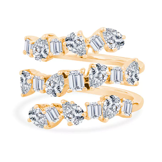 Triple Threat Brilliance: 2.41 CTW Diamonds Dance in This Spellbinding 18K Yellow Gold Ring