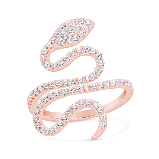 Serpent's Embrace: 18K Rose Gold Ring Captures the Allure of the Snake