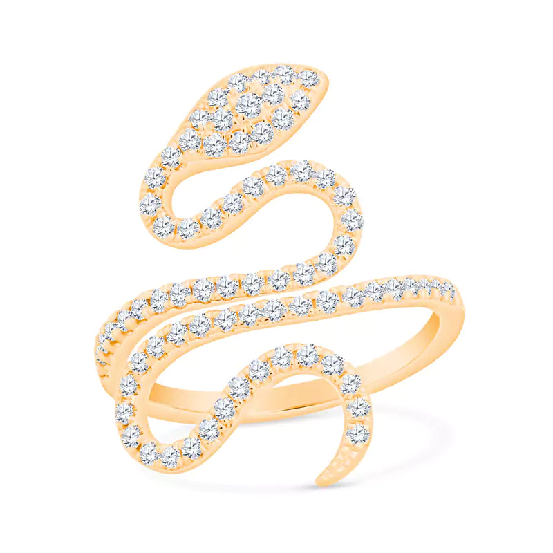 Serpent's Embrace: 18K Yellow Gold Ring Captures the Allure of the Snake