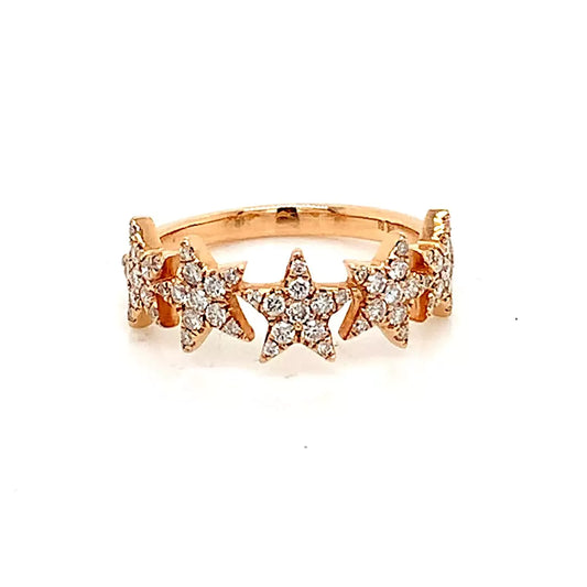 Captivating 0.47 CT Rose Gold Diamond Band (5-Star Design)