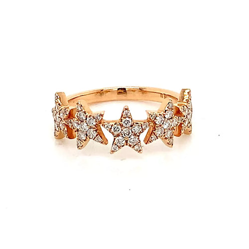 Captivating 0.47 CT Rose Gold Diamond Band (5-Star Design)