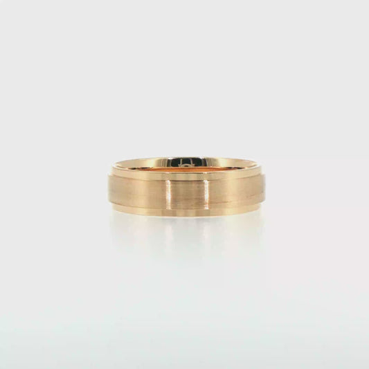 14kt Yellow Gold Brushed Finish Comfort Fit Wedding Band