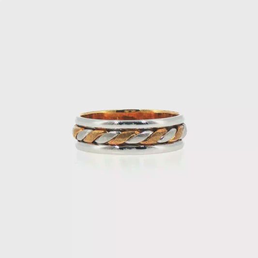 Two-Tone Braided Band in Platinum & 18kt Gold