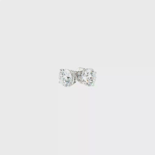 2.20ctw Lab-Grown Round Diamond Stud Earrings in White Gold (IGI Certified)