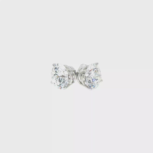 6.06ctw E/VS1 Lab Grown Round Diamond Solitaire Stud Earrings in 14kt White Gold (IGI Certified)