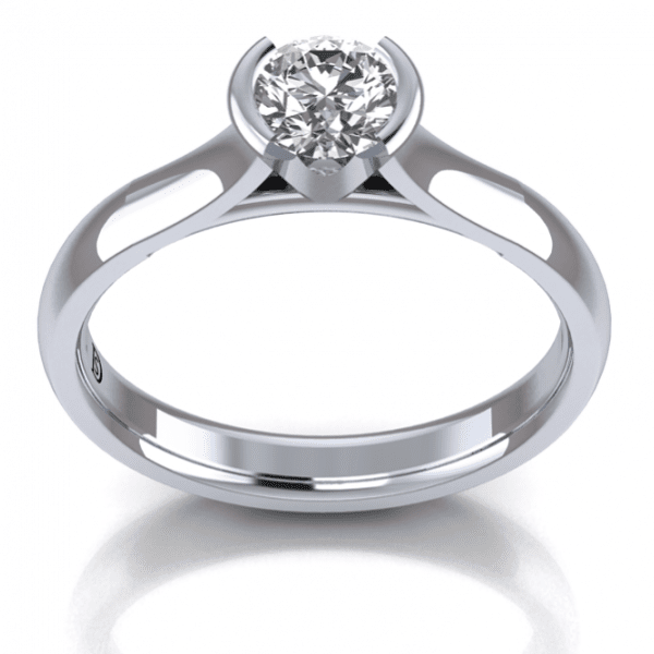 Solitaire Engagement Ring - Semi Bezel