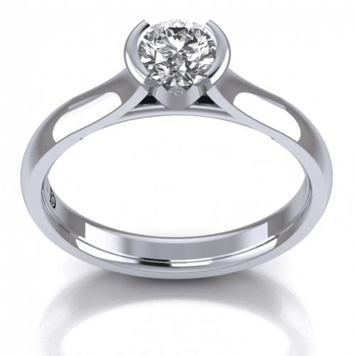 Solitaire Engagement Ring - Semi Bezel