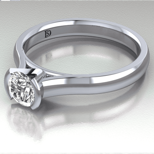 Solitaire Engagement Ring - Semi Bezel
