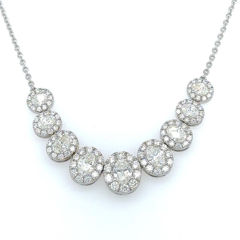 Luminous 18K White Gold Pearl and Diamond Necklace (Unique By-the-Yard ...