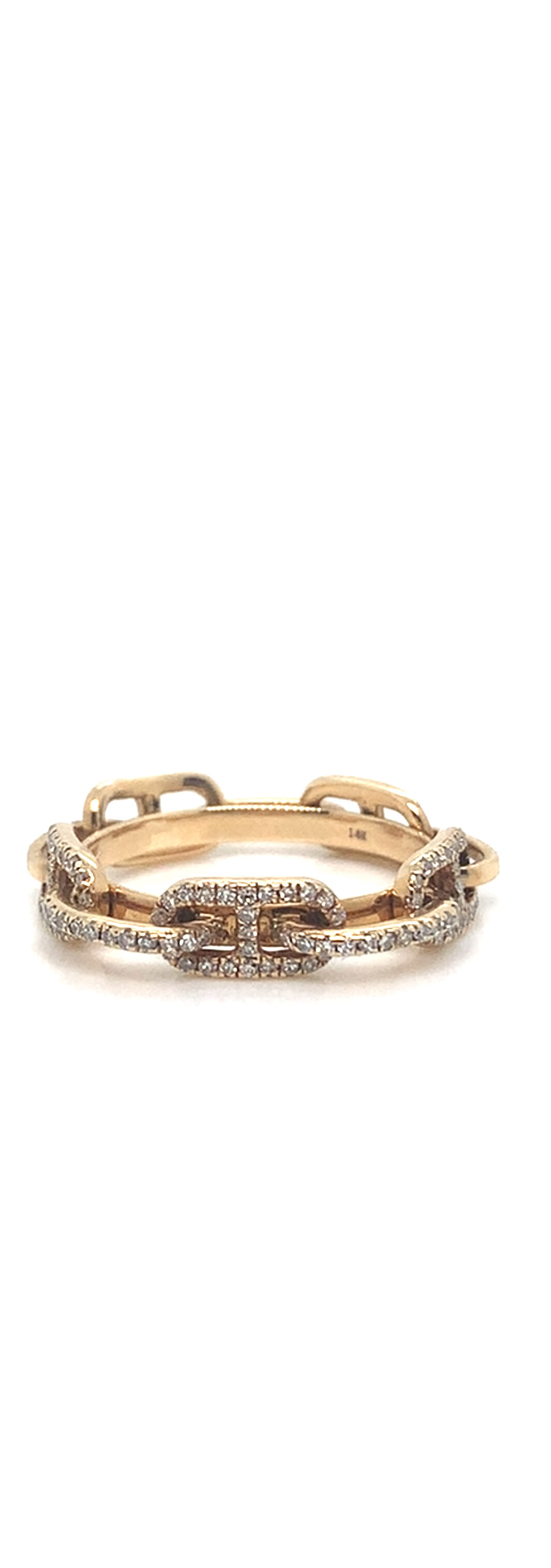 14K Gold Anchor Diamond Ring