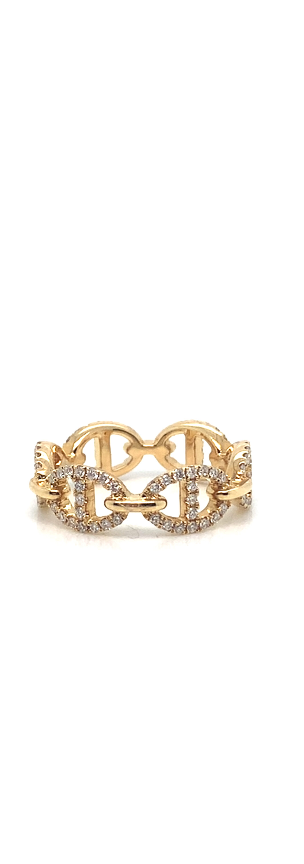18K Gold Anchor Diamond Ring