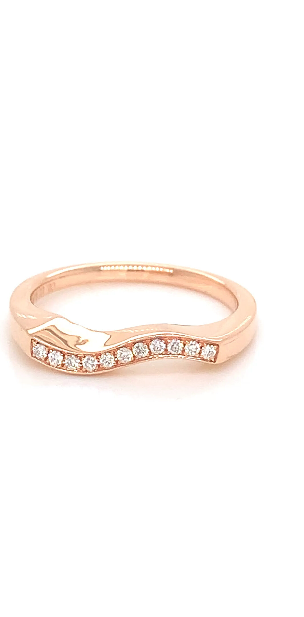 Curved Rose Gold Diamond Ring